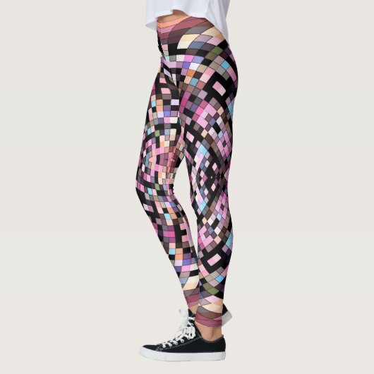 Schwenken-Karton Abstrakt in Schwarz, Rosa Leggings (Links)