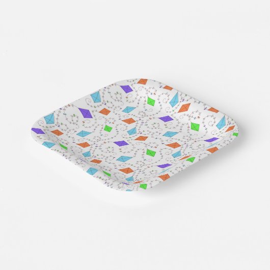 Schwenken Kites Papierplatte Pappteller (Gewinkelt)