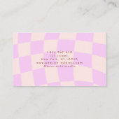 Schwenken rosa Retro Schachbrettnagel Salon Visitenkarte (Rückseite)