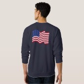 Schwenkende amerikanische Flagge Sweatshirt (Schwarz voll)