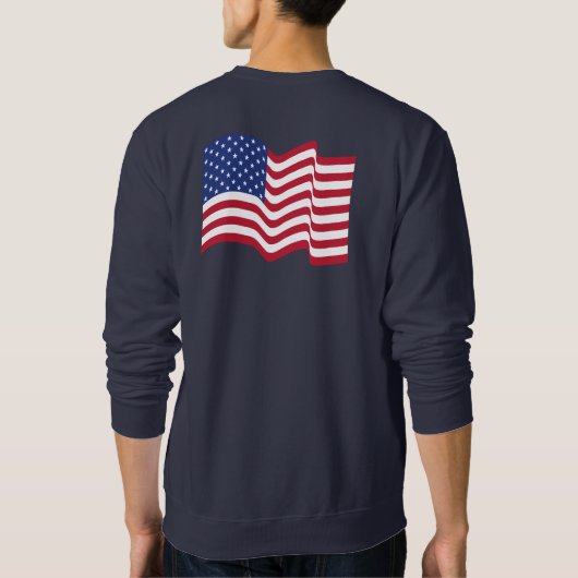 Schwenkende amerikanische Flagge Sweatshirt (Rückseite)