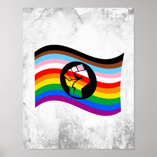 Schwenkende QPOC Pride-Flagge Poster (Vorne)