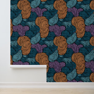 Schwenklänge Abstrakt Modernes Aquamarines Orange Tapete