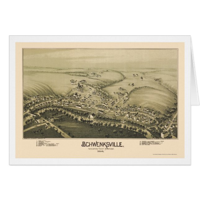 Schwenksville, panoramische Karte PAs - 1894 (Vorderseite (Horizontal))