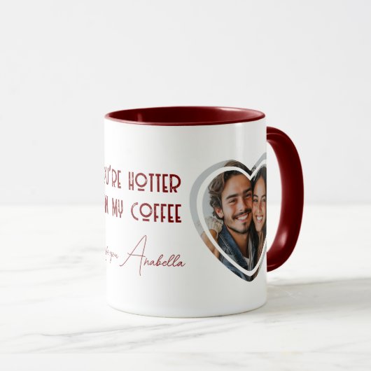 Schwer als mein Kaffee, ich liebe Foto Rot Tasse (VorderseiteRechts)