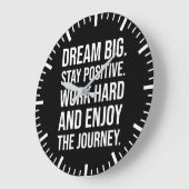 Schwer arbeiten und die Reise genießen - Gym, Hust Große Wanduhr (Winkel)