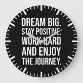 Schwer arbeiten und die Reise genießen - Gym, Hust Große Wanduhr (Vorderseite)