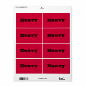 Schwer bewegende Labels in Rot (Vorne)