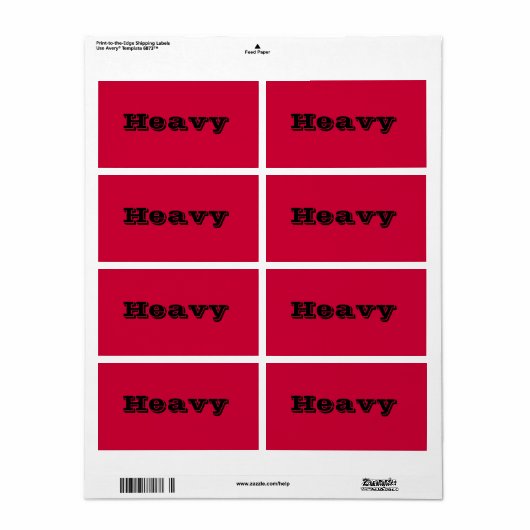 Schwer bewegende Labels in Rot (Vorne)