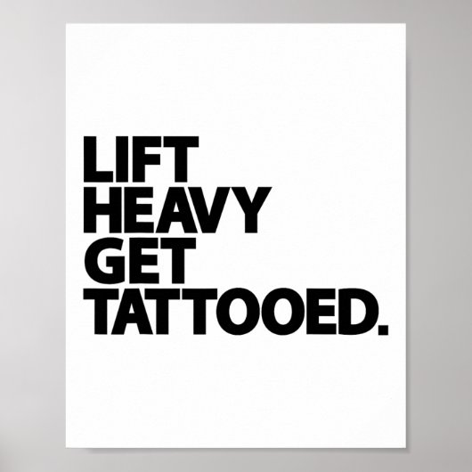 Schwer heben, tätowiert werden, lustiges Workout f Poster (Vorne)