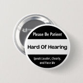 schwer hörbar - Schwarzweißtextur Button (Vorne & Hinten)