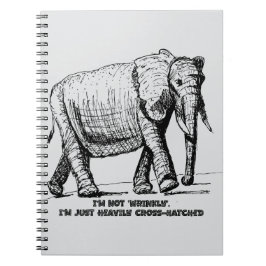 Schwer kreuzschraffierter Elefant Notizblock