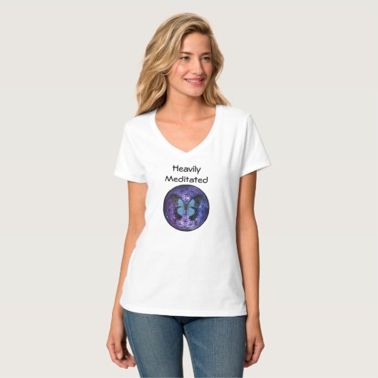 Schwer meditierte w-Blume des T-Shirt (Vorderseite Vollansicht)