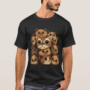 schwer Niedliche Falte von Katzen und Katzen 4 T-Shirt