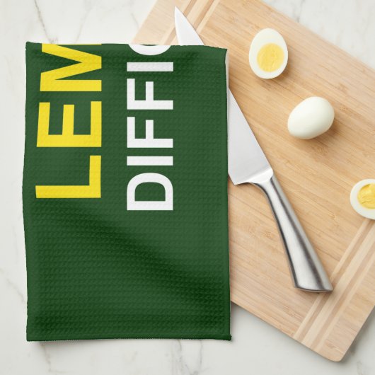 "Schwer, schwierig, Zitrone, schwierig" Geschirrtuch (Viertel Falte)