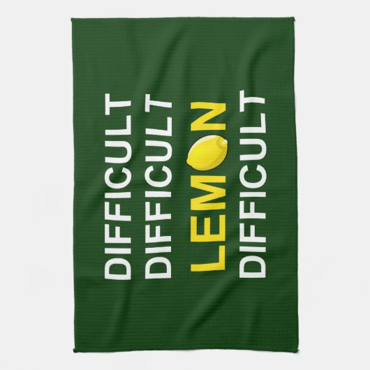 "Schwer, schwierig, Zitrone, schwierig" Geschirrtuch (Vertikal)