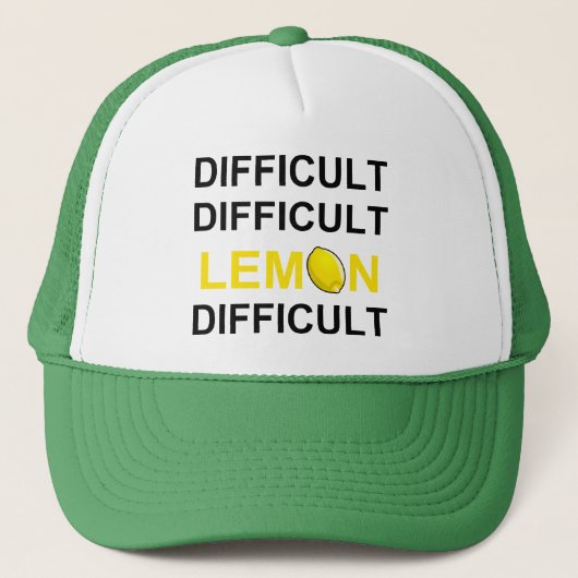 "Schwer, schwierig, Zitrone, schwierig" Truckerkappe (Vorderseite)