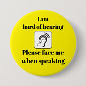 Schwer zu hören, wenn ich gelb spreche button (Vorderseite)