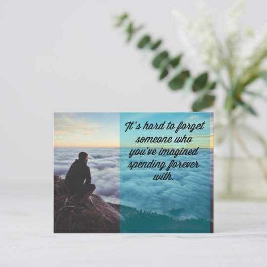 Schwer zu vergessen Zitat Postkarte (Stehend Vorderseite)