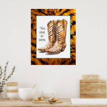 Schwer zu zähmen - Tiger Cowgirl Boots Poster Art