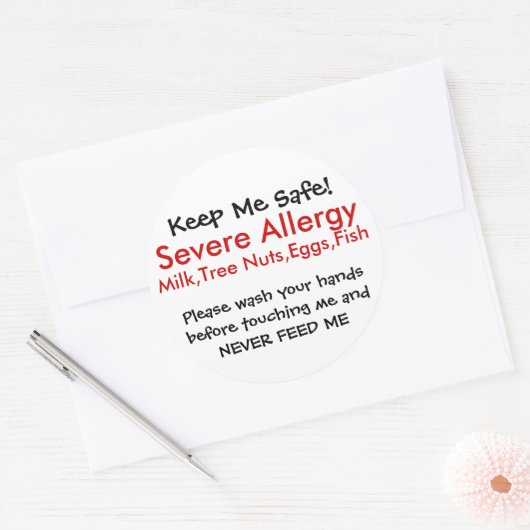 Schwere Allergie Runder Aufkleber (Umschlag)