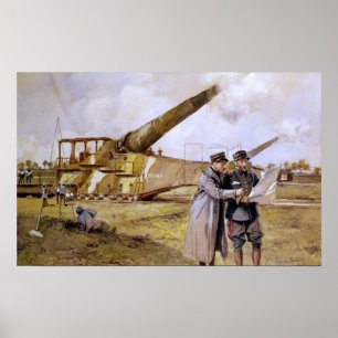 Schwere Artillerie auf der Eisenbahn, im Oktober Poster