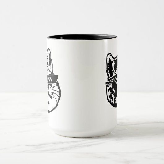 Schwere Atmungs-Katze mit Meme Sonnenbrille Tasse (Zentrum)