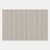 Schwere braune und weiße Streifen Geschenkpapier Set (Vorderseite)