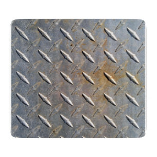 Schwere Diamantplatten-Stahlgrafik Schneidebrett
