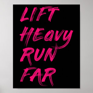 Schwere Gewichte stemmen, weit laufen, Hybrid-Spor Poster