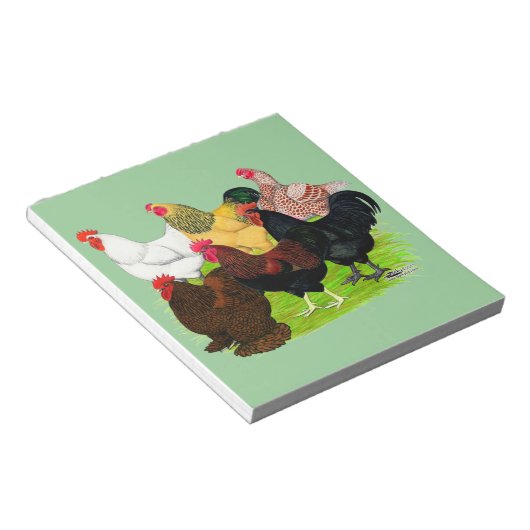 Schwere Hahn-Zusammenstellung Notizblock (angewinkelt)