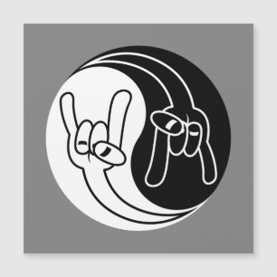 Schwere Metall-Teufelshörner Yin Yang Magnetkarte