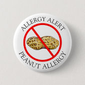 Schwere Peanut-Allergie-Warntaste Button (Vorderseite)