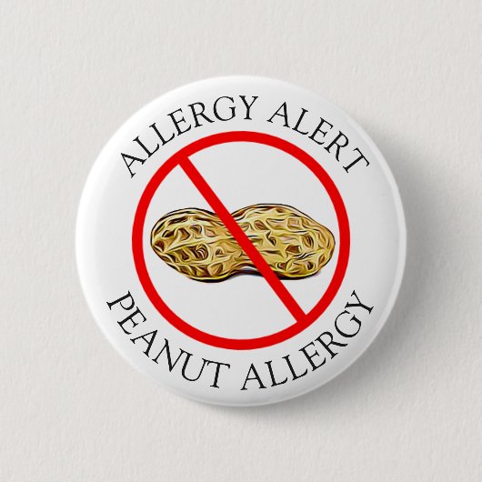 Schwere Peanut-Allergie-Warntaste Button (Vorderseite)