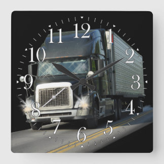 Schwere Transport Black Cargo Truck Art Wall Uhr