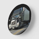 Schwere Transport Black Cargo Truck Art Wall Uhr (Winkel)
