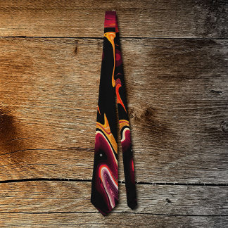 Schwerelosigkeit Abstract Rot Orange und Schwarz Krawatte