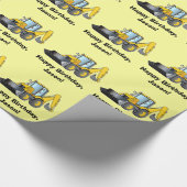 Schwerer Ausrüstungs-Löffelbagger-Geburtstags-Name Geschenkpapier (Ecke)