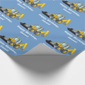 Schwerer Ausrüstungs-Löffelbagger-Geburtstags-Name Geschenkpapier (Ecke)
