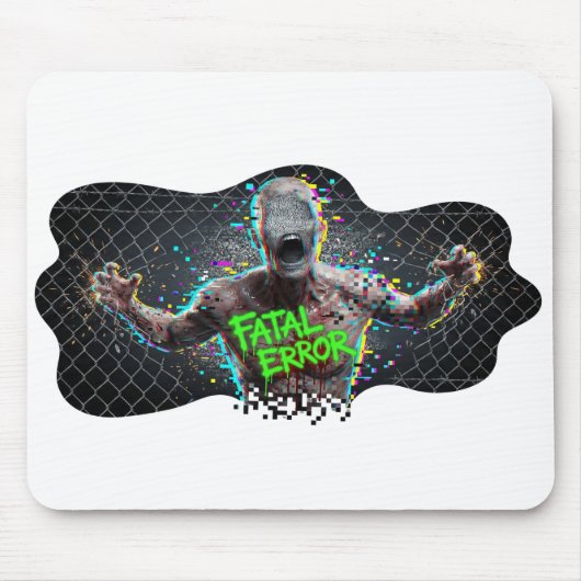 Schwerer Fehler – Glitch Zombie Cyber Horror Mousepad (Vorne)