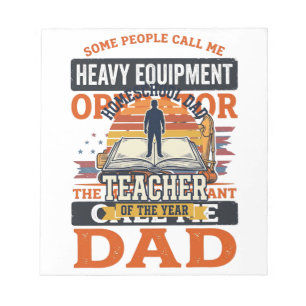 Schwerer Gerätebediener Vater Vintage-Shirt-Design Notizblock