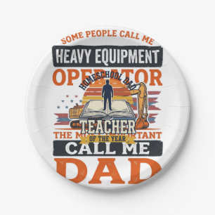 Schwerer Gerätebediener Vater Vintage-Shirt-Design Pappteller