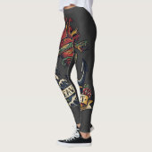Schwerer Herzanker-Schlangentattoo-Flash-Melanchol Leggings (Links)