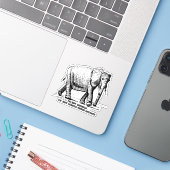 Schwerer Kreuzschraffur-Elefant Aufkleber (Laptop mit iPhone)