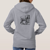 Schwerer Kreuzschraffur-Elefant Hoodie (Rückseite)
