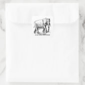 Schwerer Kreuzschraffur-Elefant Quadratischer Aufkleber (Tasche)