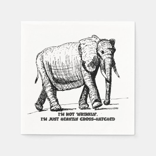 Schwerer Kreuzschraffur-Elefant Serviette (Vorderseite)
