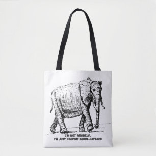 Schwerer Kreuzschraffur-Elefant Tasche