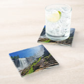 Schwerer Spray von frühlingshaftem | Yosemite Glasuntersetzer (Schrägansicht)