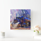 Schwerer Transport-blaue Tanker-LKW-Wanduhr Quadratische Wanduhr (Zuhause)